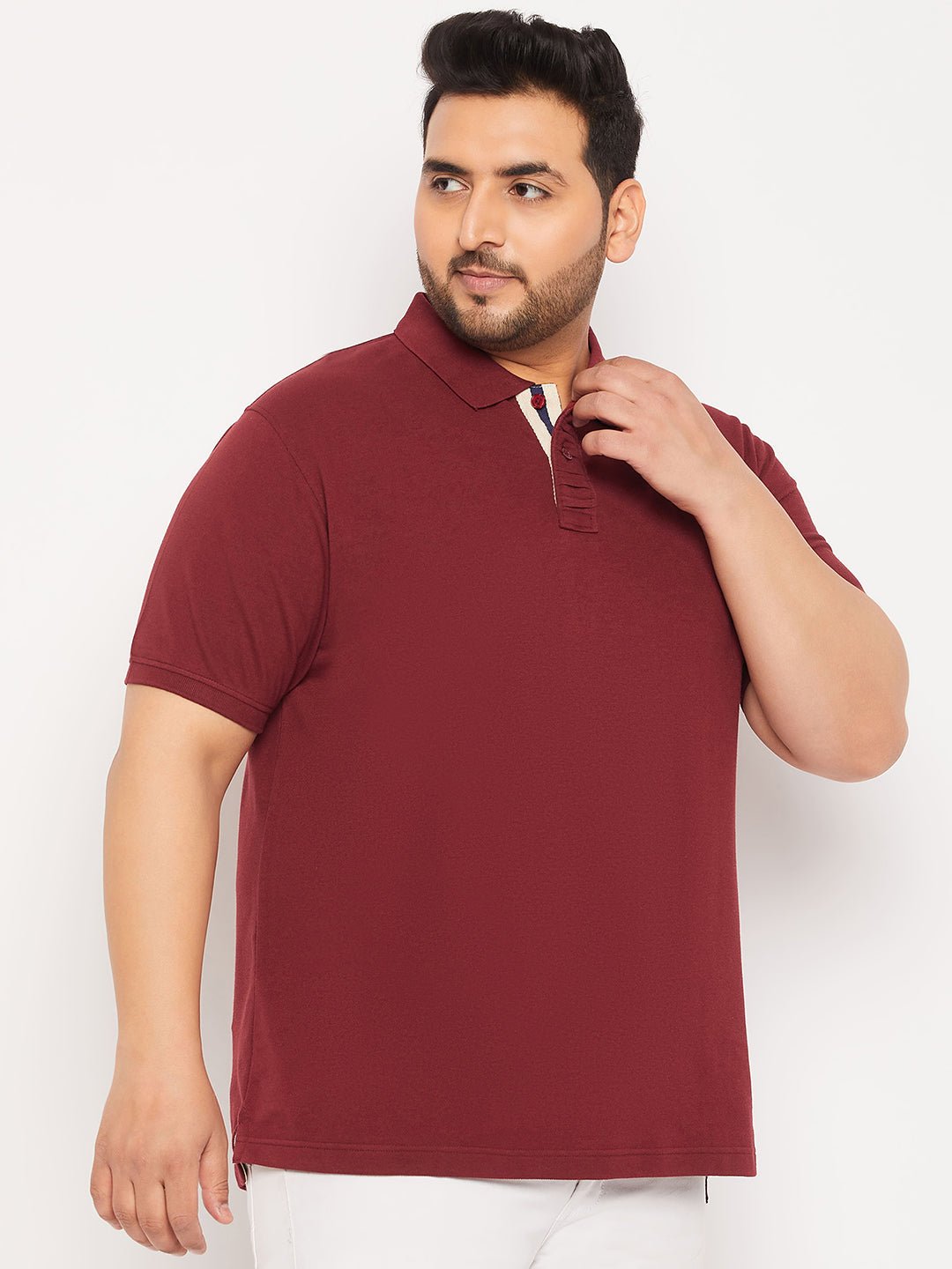 Plus Size Maroon Polo T-Shirt - clubyork