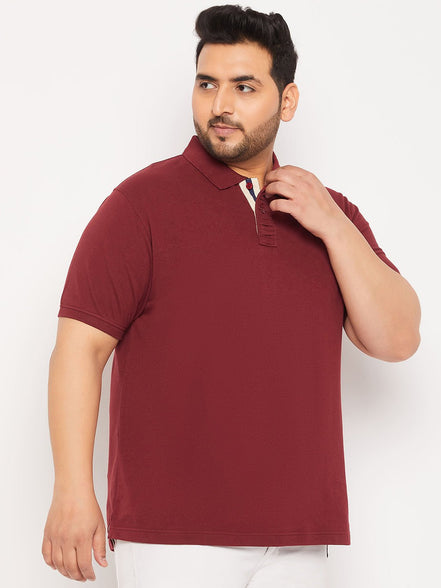Plus Size Maroon Polo T-Shirt - clubyork