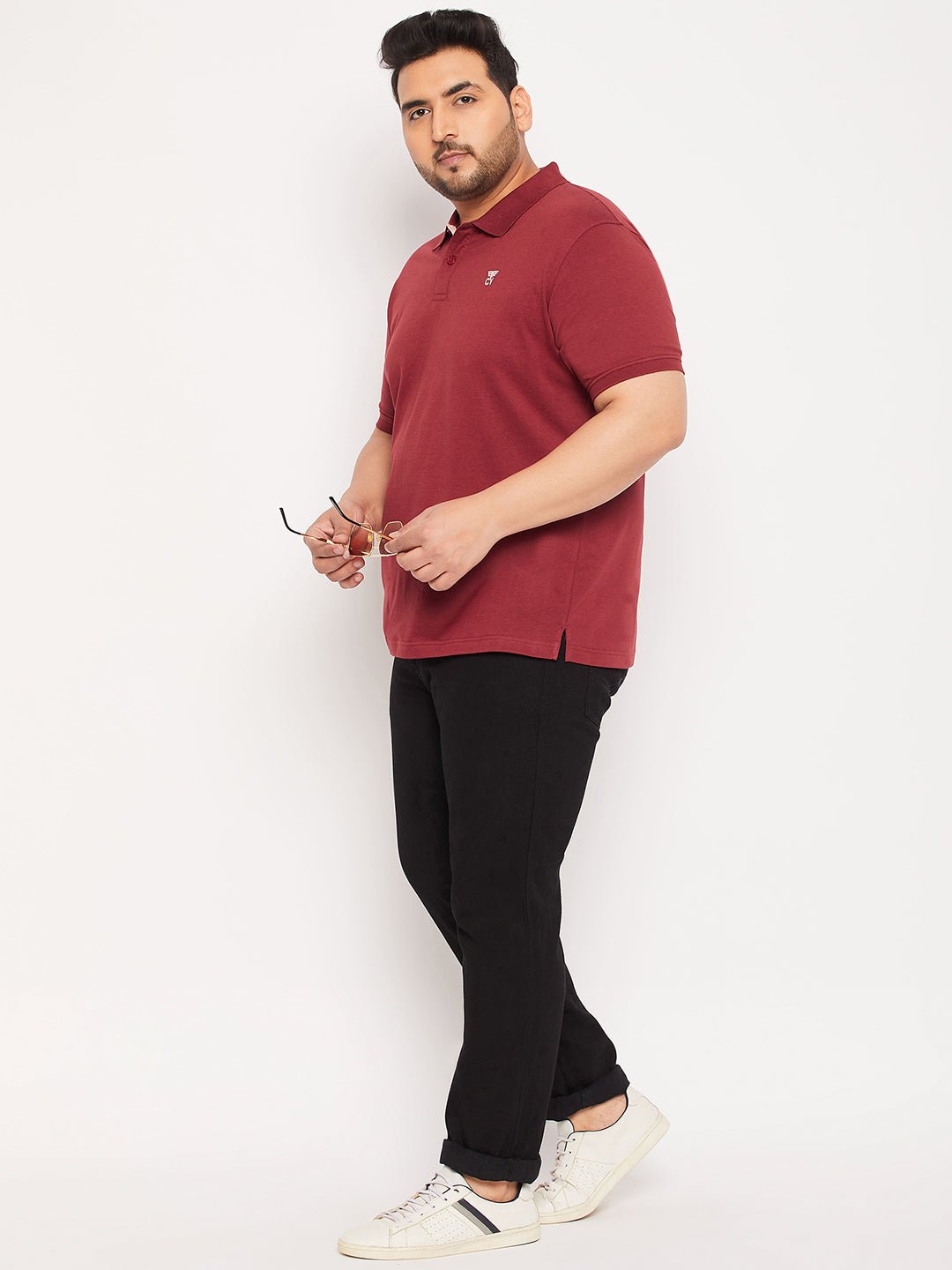 Plus Size Maroon Polo T-Shirt - clubyork