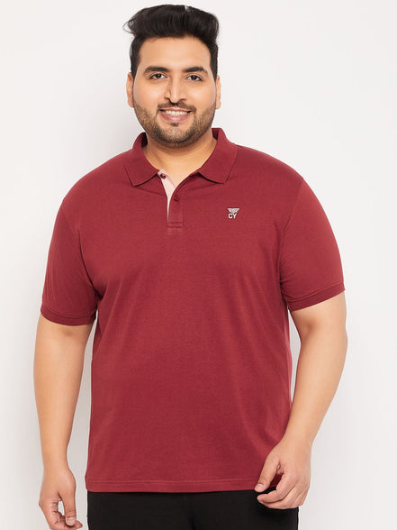 Plus Size Maroon Polo T-Shirt - clubyork