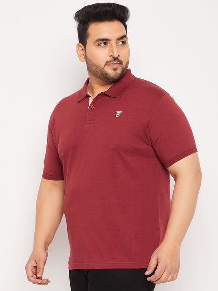 Plus Size Maroon Polo T-Shirt - clubyork