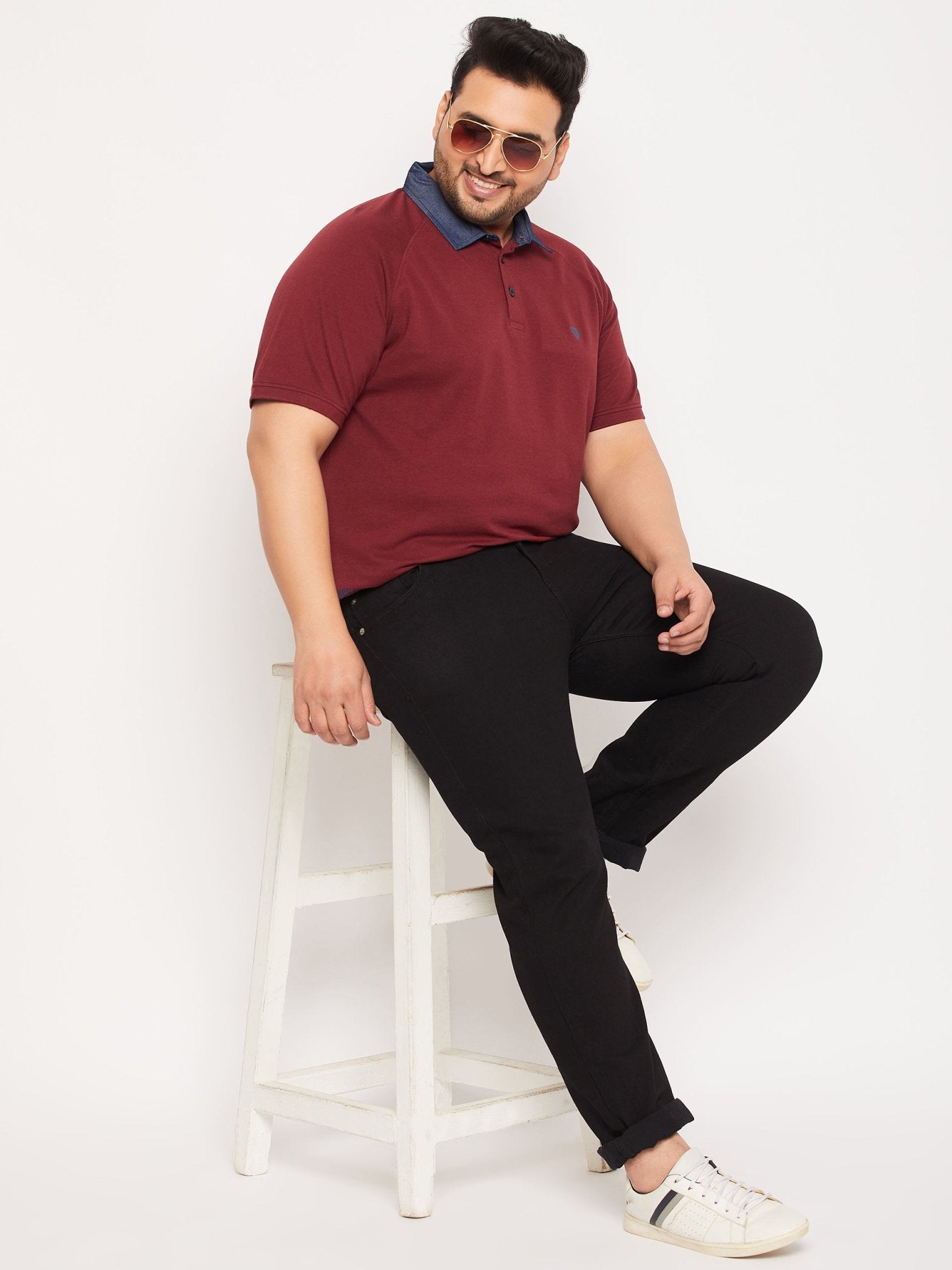 Plus Size Maroon Polo T-Shirt - clubyork