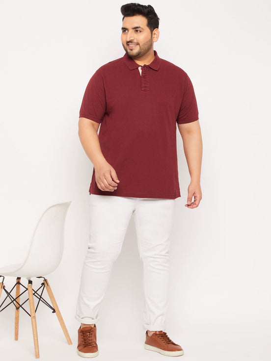 Plus Size Maroon Polo T-Shirt - clubyork