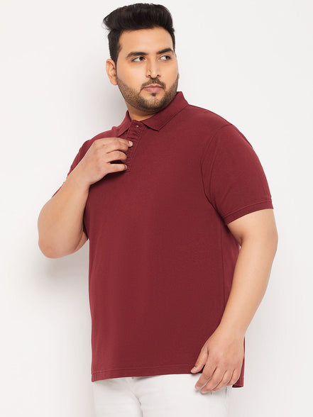 Plus Size Maroon Polo T-Shirt - clubyork