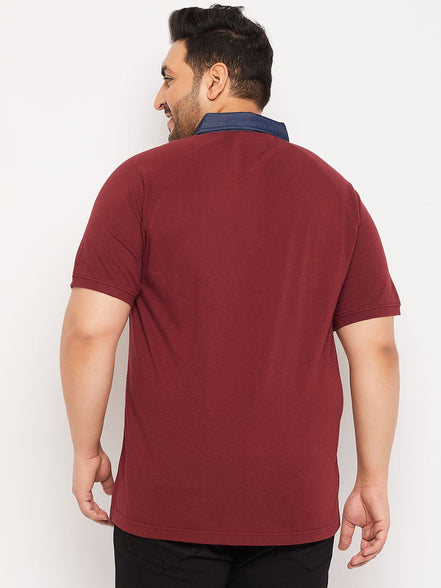 Plus Size Maroon Polo T-Shirt - clubyork
