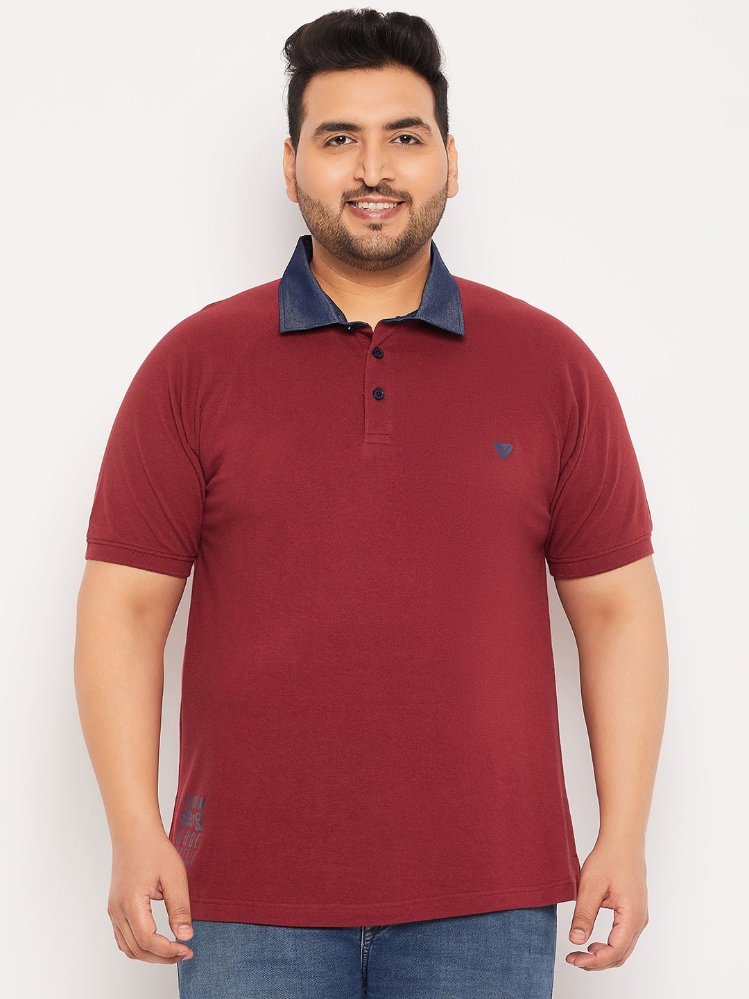 Plus Size Maroon Polo T-Shirt - clubyork