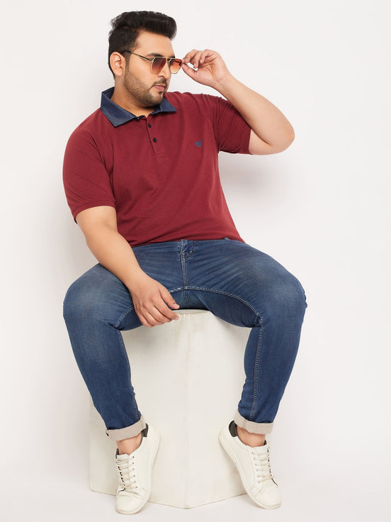 Plus Size Maroon Polo T-Shirt - clubyork
