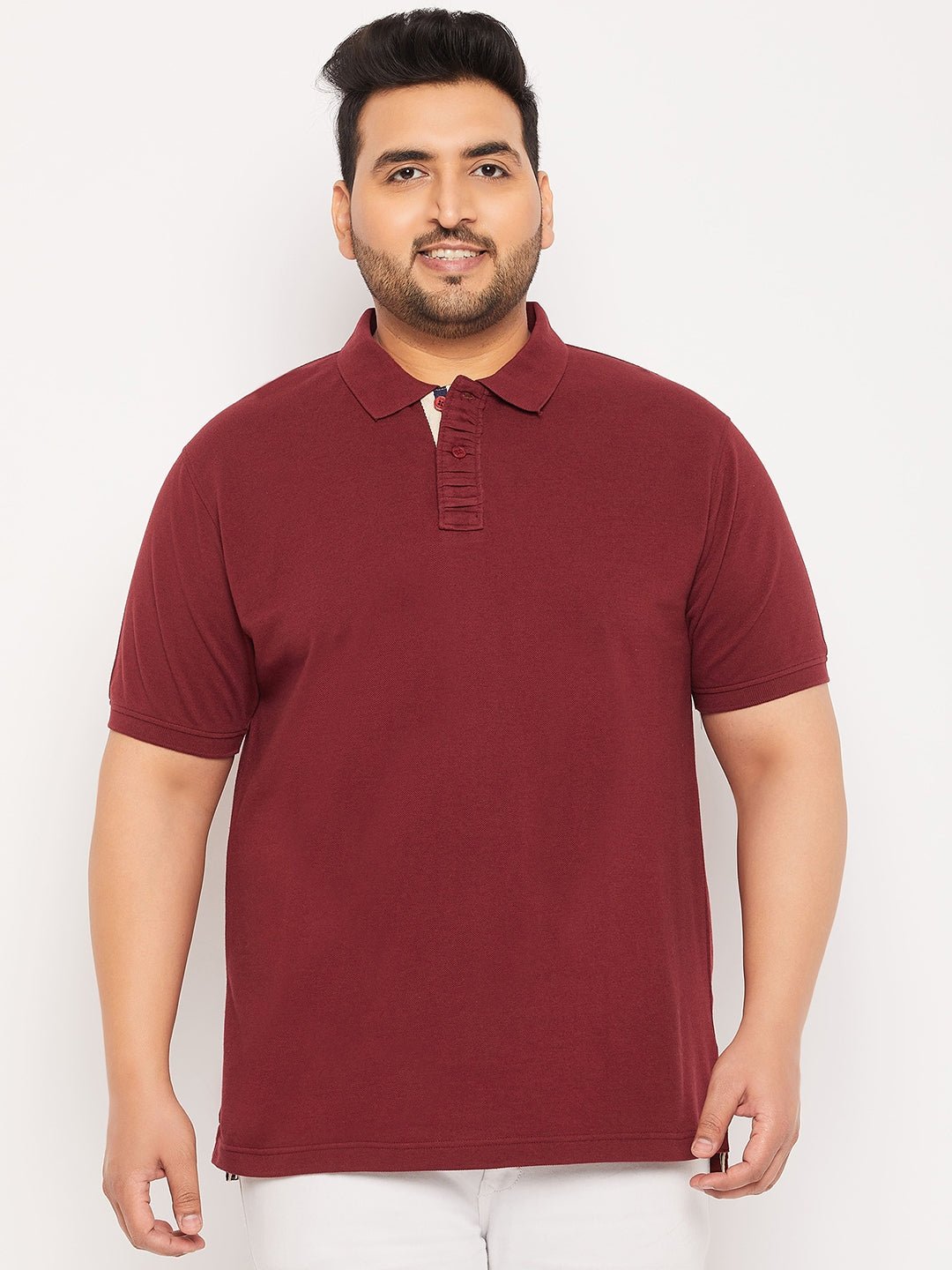 Plus Size Maroon Polo T-Shirt - clubyork