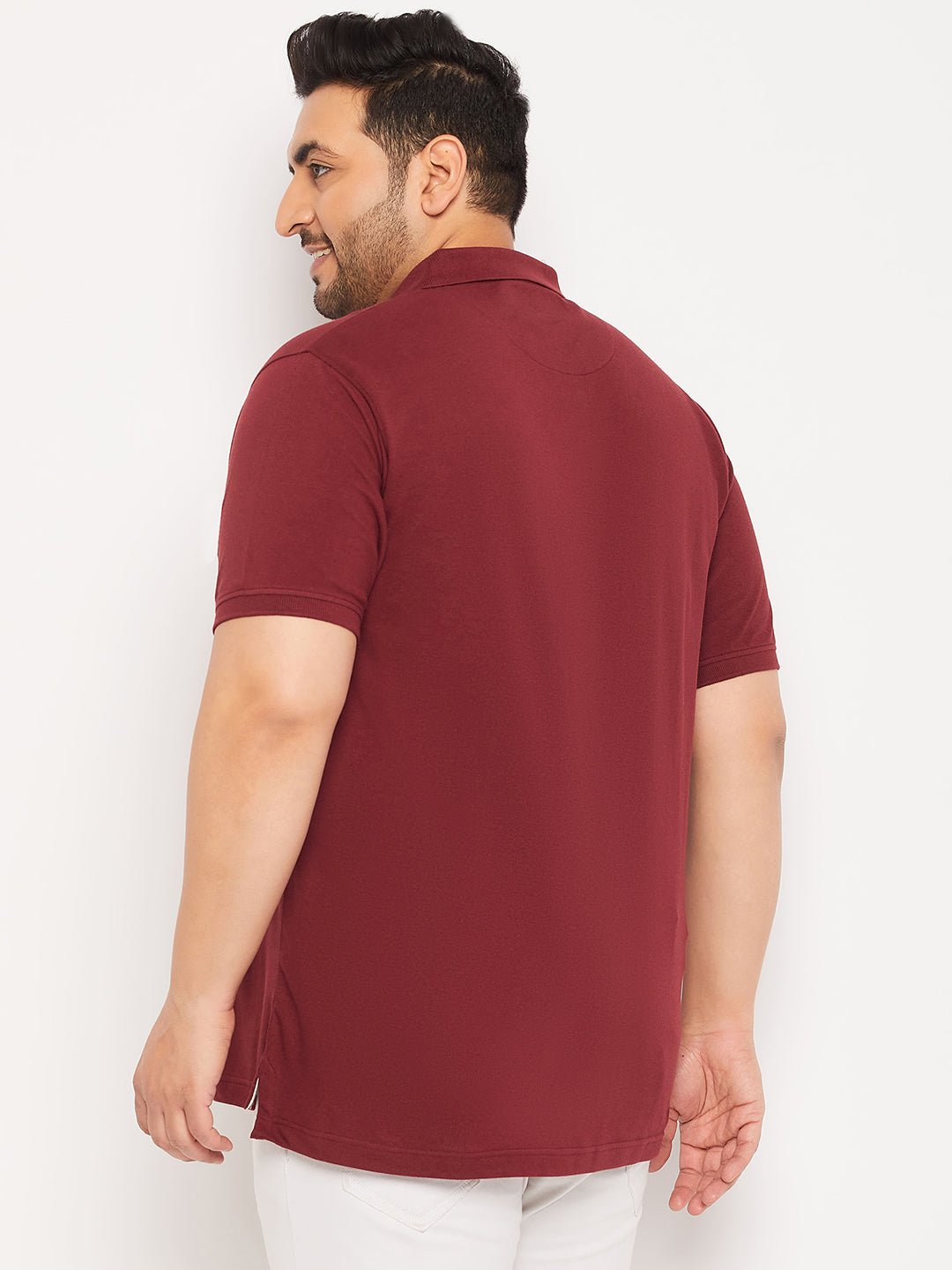 Plus Size Maroon Polo T-Shirt - clubyork