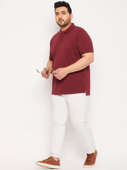 Plus Size Maroon Polo T-Shirt - clubyork