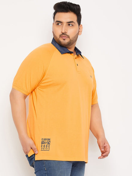 Plus Size Mustard Polo T-Shirt - clubyork