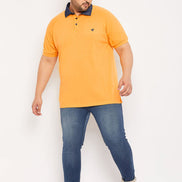 Plus Size Mustard Polo T-Shirt - clubyork