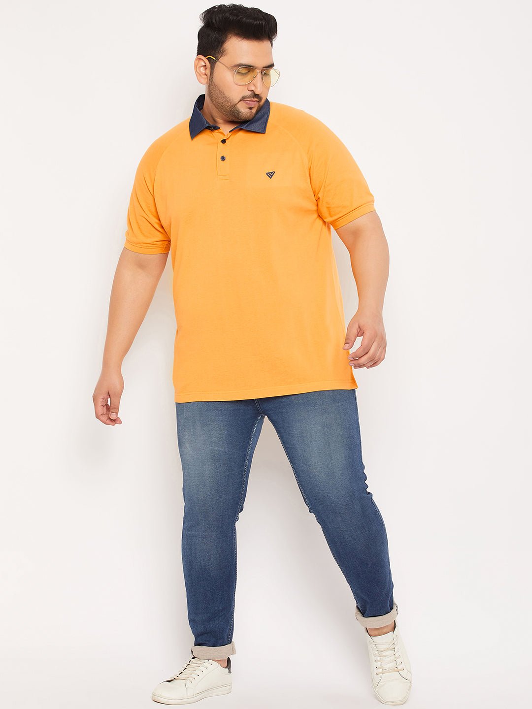 Plus Size Mustard Polo T-Shirt - clubyork