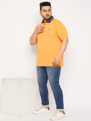 Plus Size Mustard Polo T-Shirt