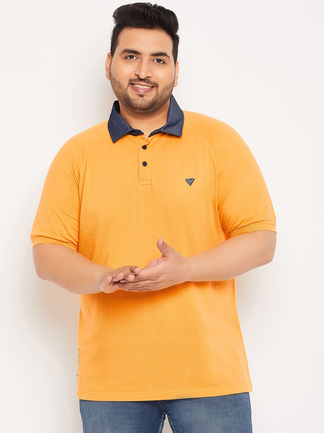 Plus Size Mustard Polo T-Shirt - clubyork
