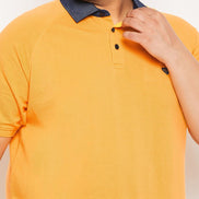 Plus Size Mustard Polo T-Shirt - clubyork