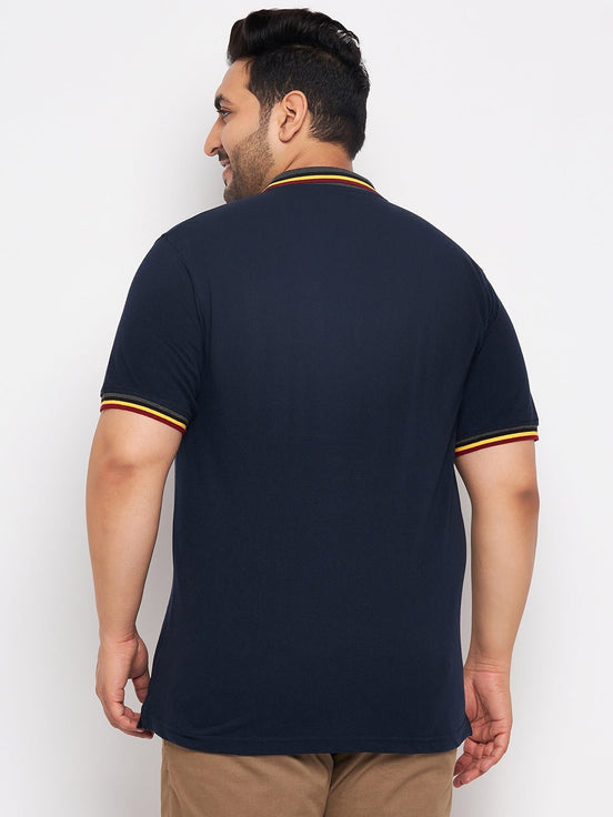 Plus Size Navy Blue Polo T-Shirt - clubyork