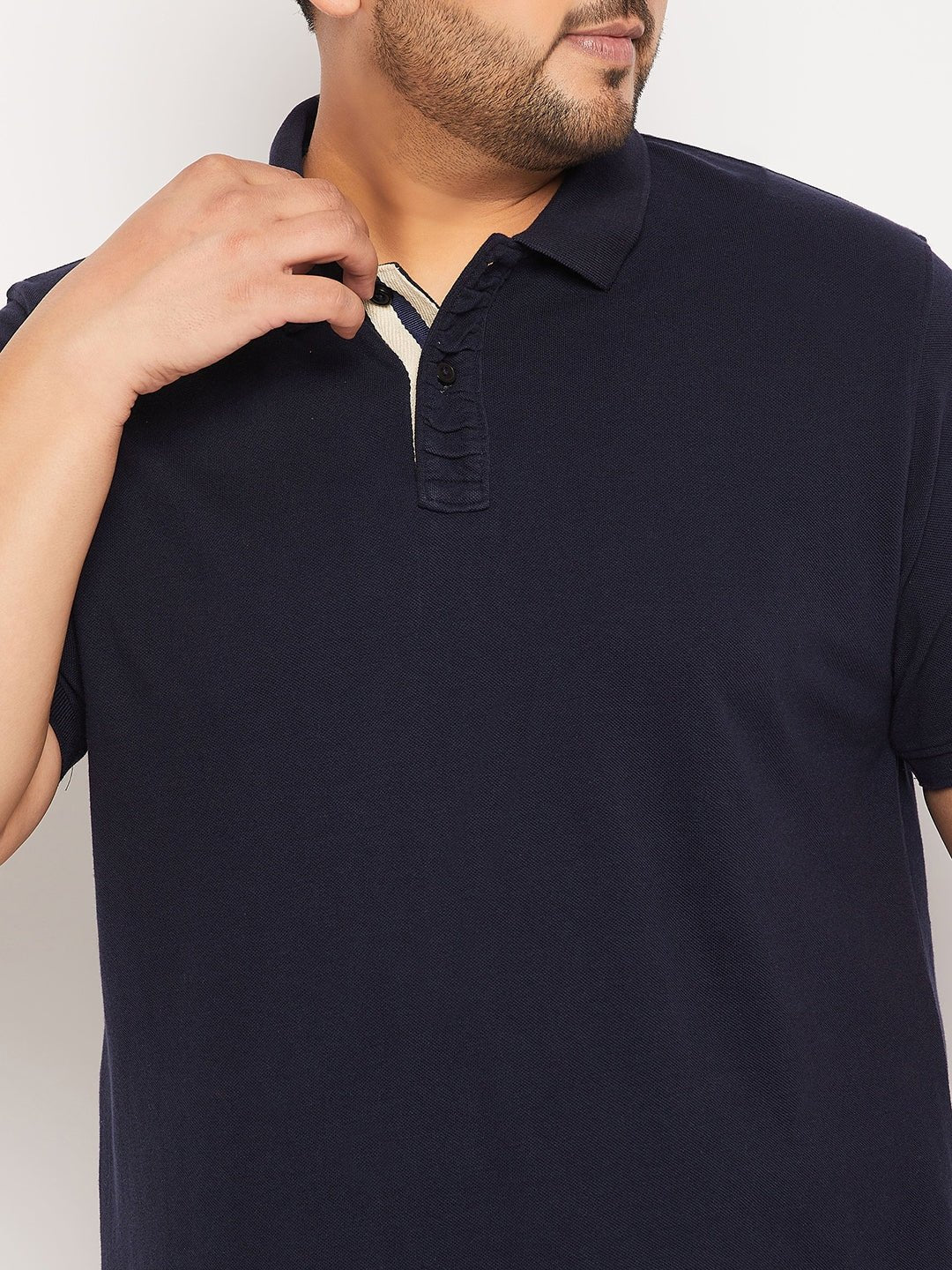 Plus Size Navy Blue Polo T-Shirt - clubyork