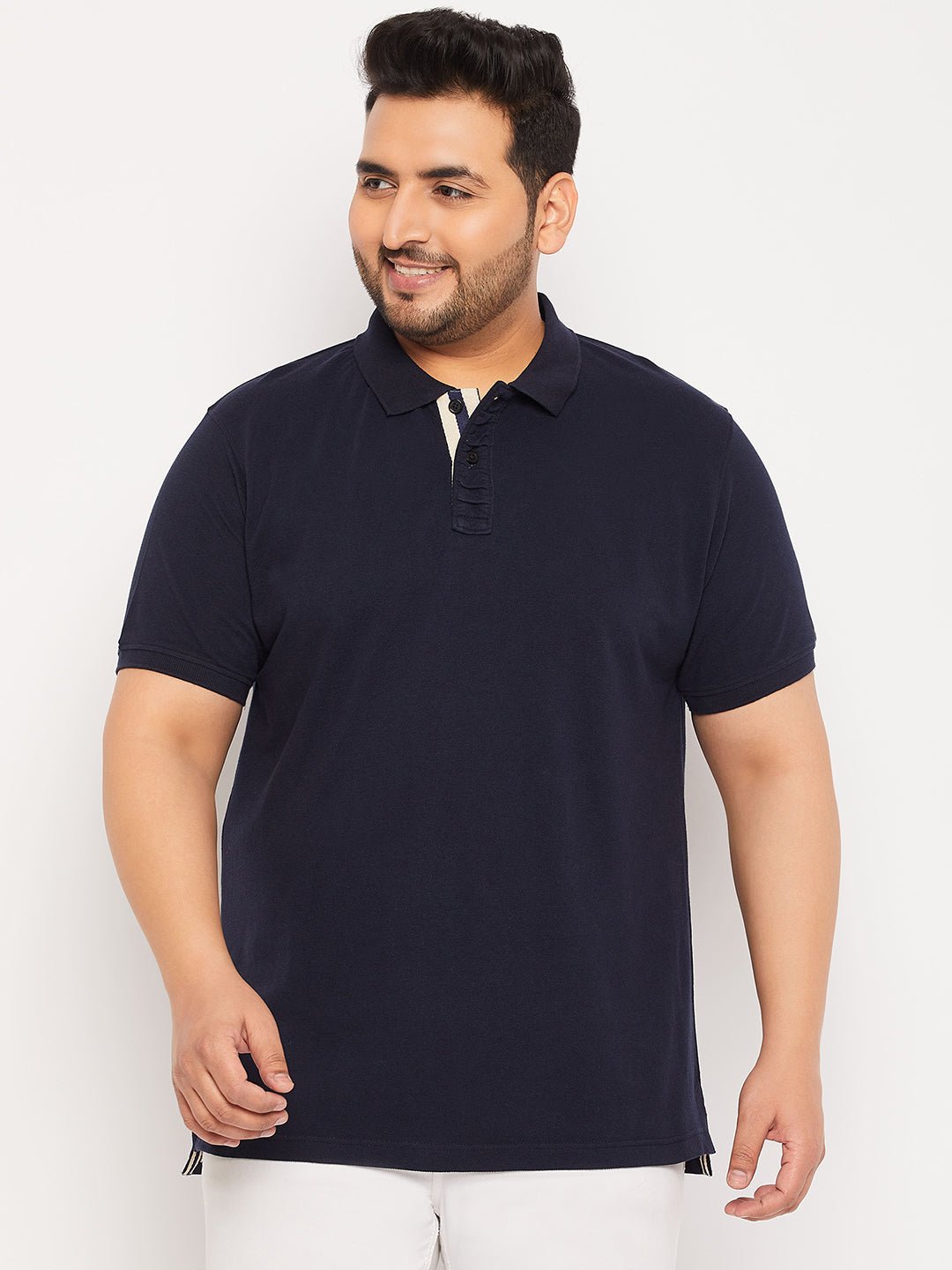 Plus Size Navy Blue Polo T-Shirt - clubyork