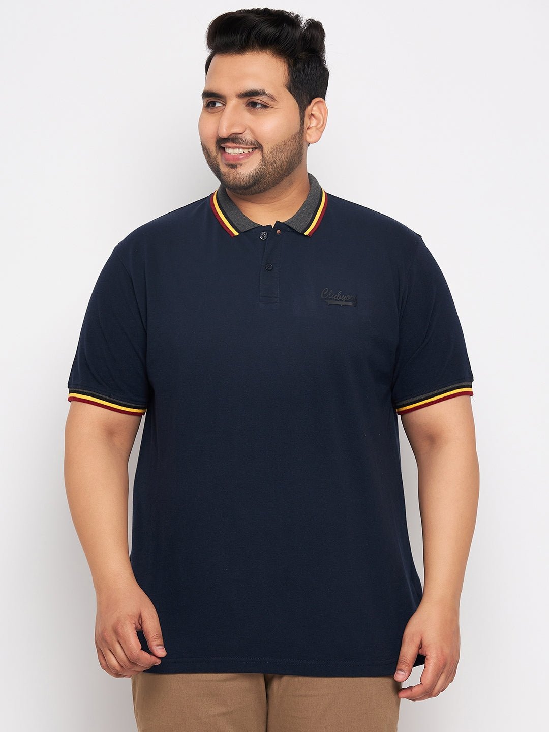 Plus size navy 2025 blue polo shirt