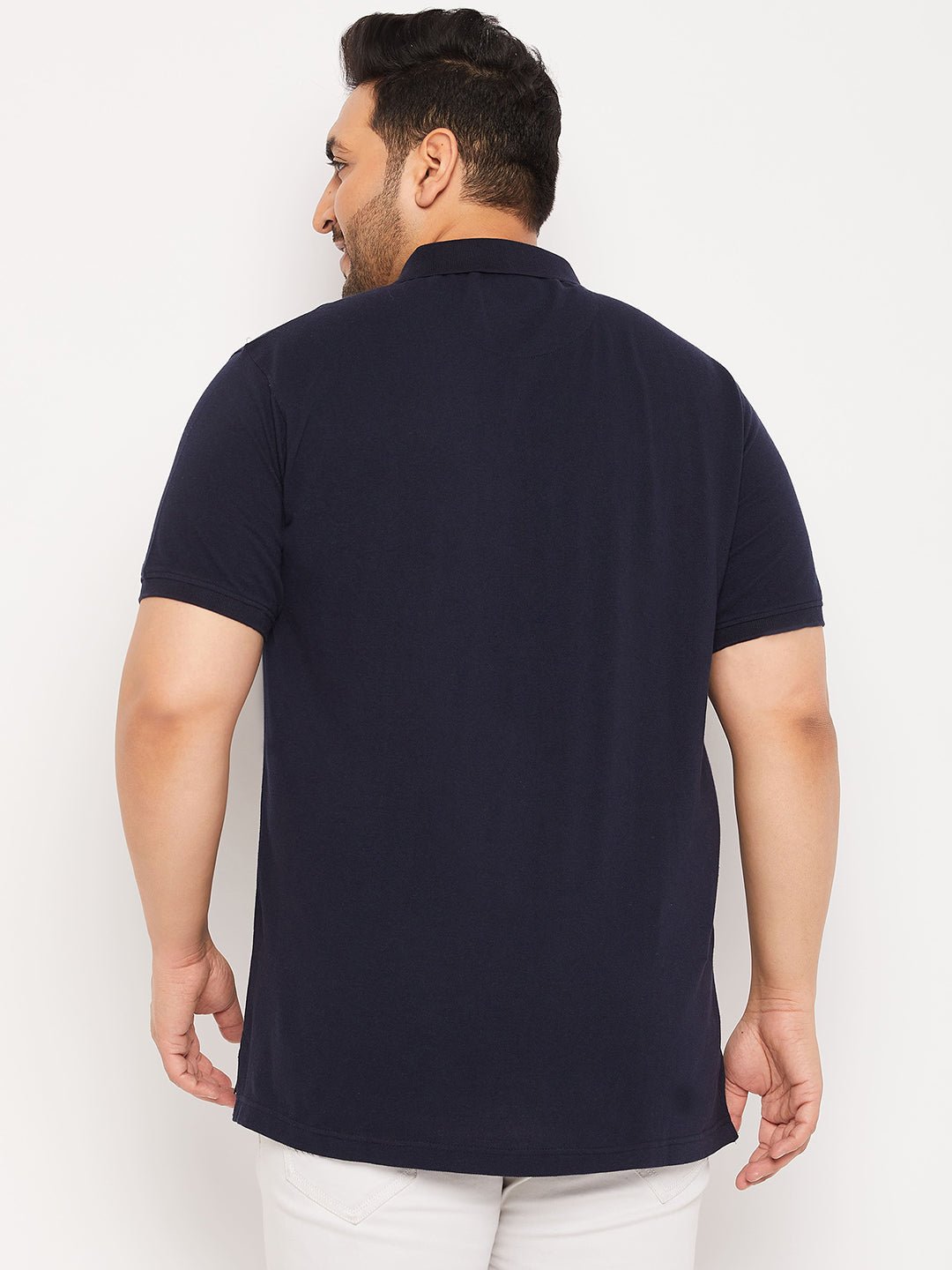 Plus Size Navy Blue Polo T-Shirt - clubyork