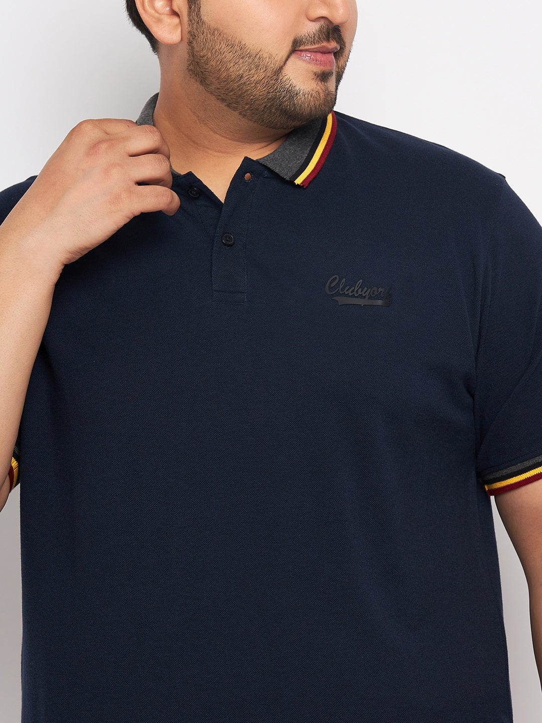 Plus size navy 2025 blue polo shirt