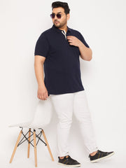 Plus Size Navy Blue Polo T-Shirt
