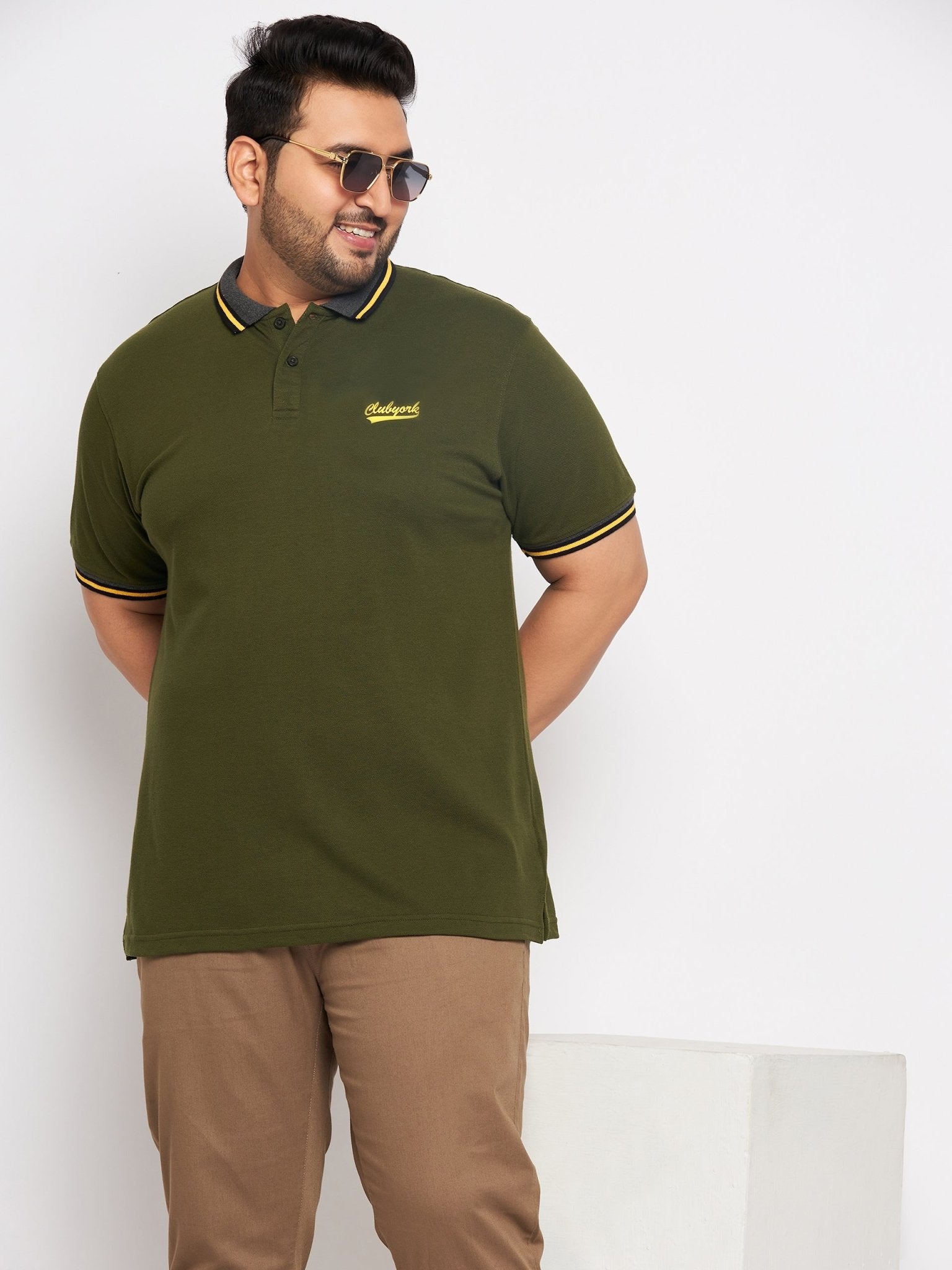 Plus Size Olive Polo T-Shirt - clubyork