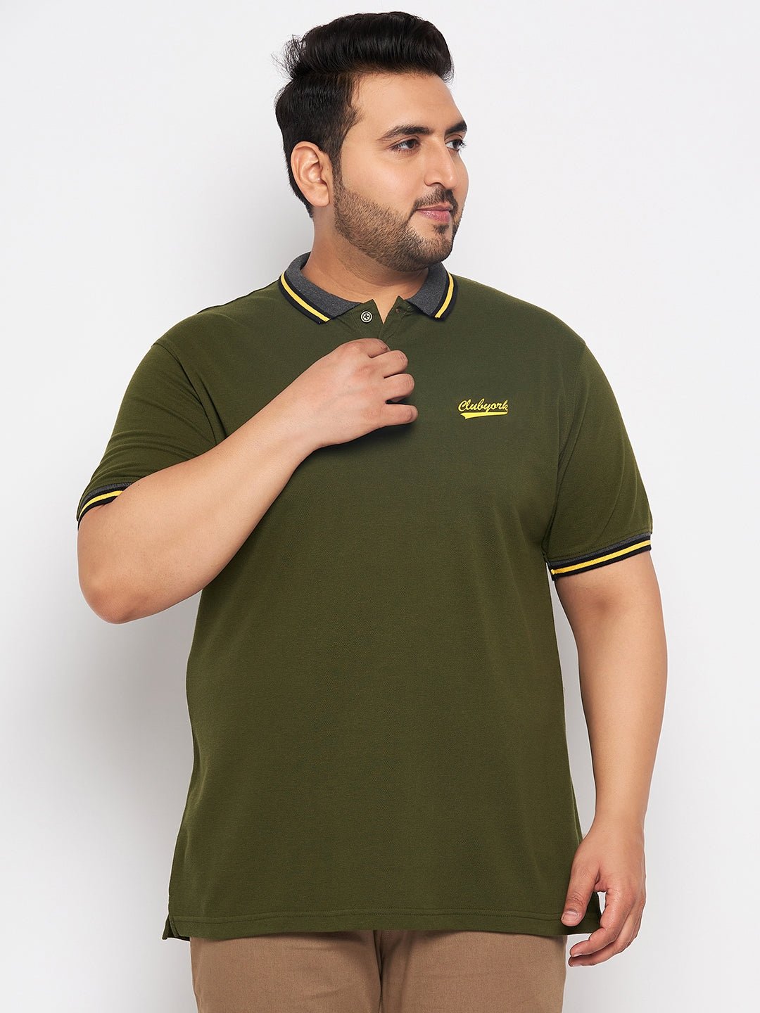 Plus Size Olive Polo T-Shirt - clubyork