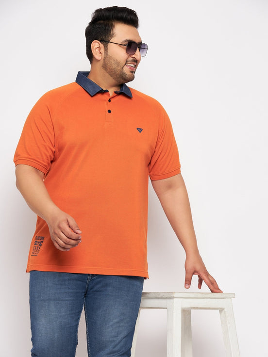 Plus Size Orange Polo T-Shirt - clubyork