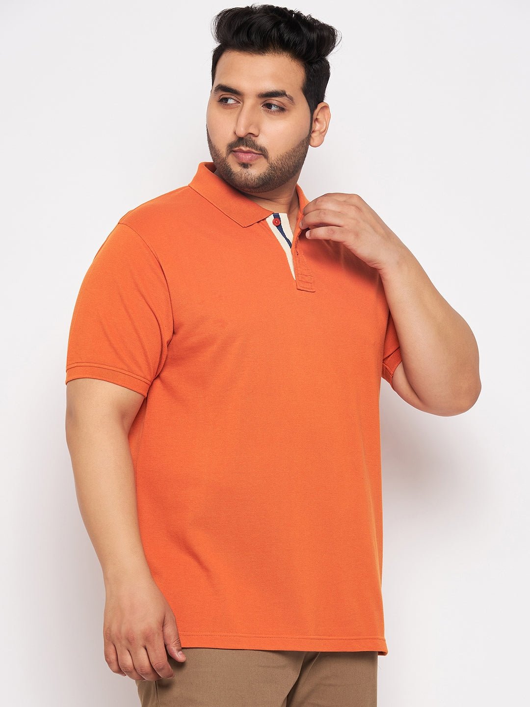 Plus Size Orange Polo T-Shirt - clubyork