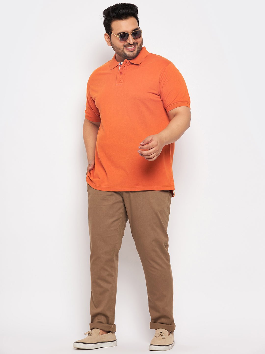 Plus Size Orange Polo T-Shirt - clubyork