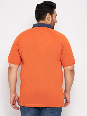 Plus Size Orange Polo T-Shirt