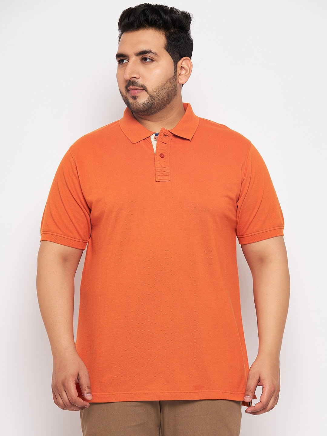 Plus Size Orange Polo T-Shirt - clubyork