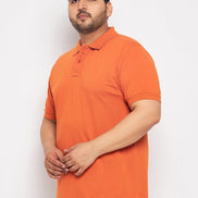 Plus Size Orange Polo T-Shirt - clubyork