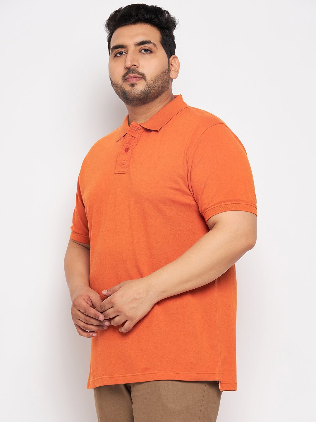 Plus Size Orange Polo T-Shirt - clubyork