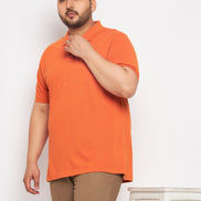 Plus Size Orange Polo T-Shirt - clubyork