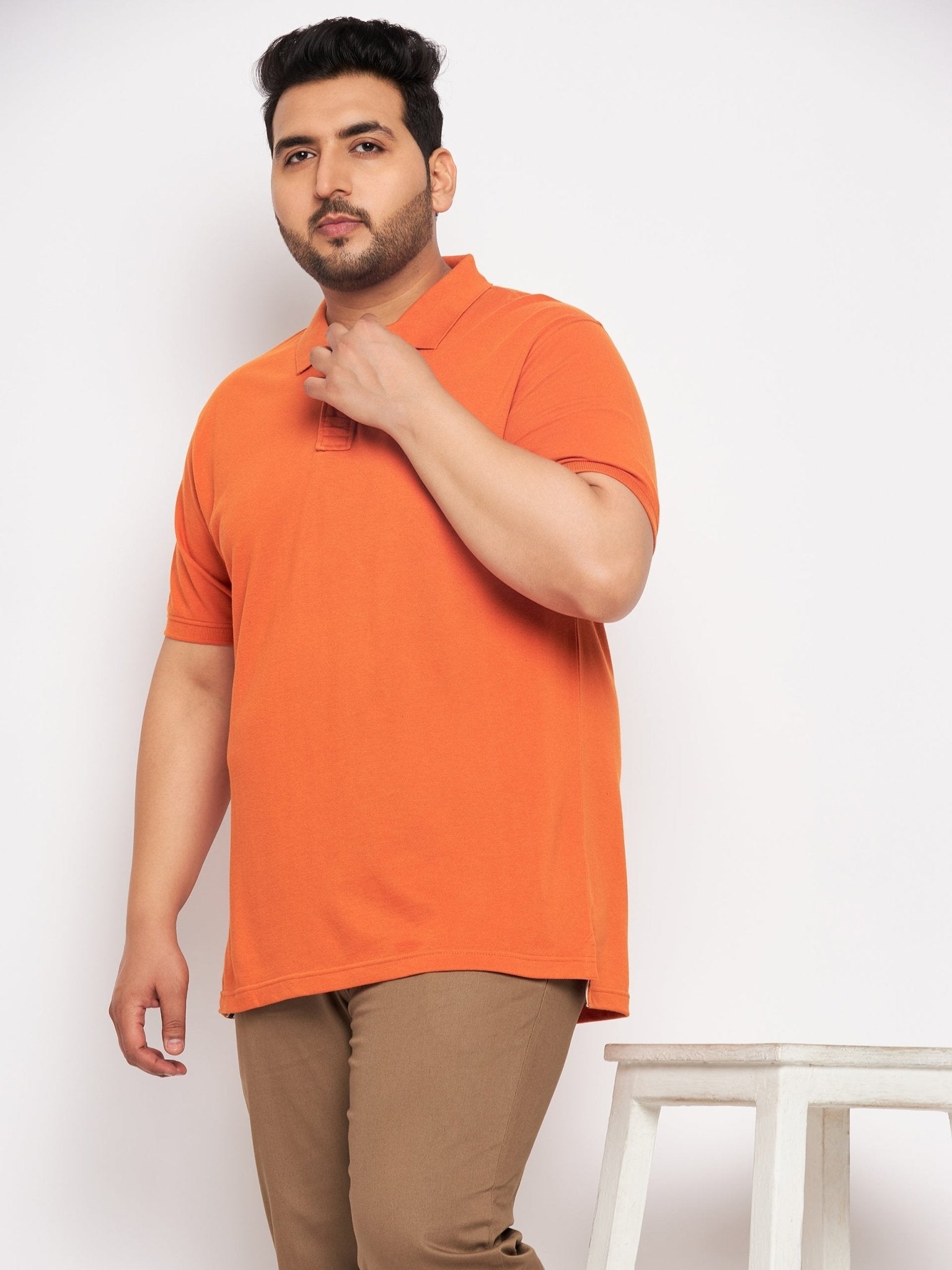 Plus Size Orange Polo T-Shirt - clubyork