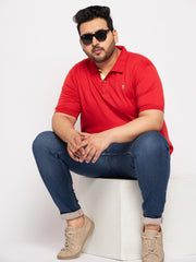 Plus Size Red Polo T-Shirt
