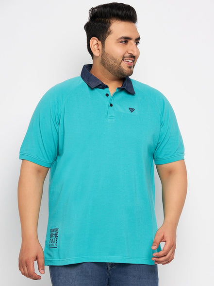 Plus Size Turquoise Blue Polo T-Shirt - clubyork