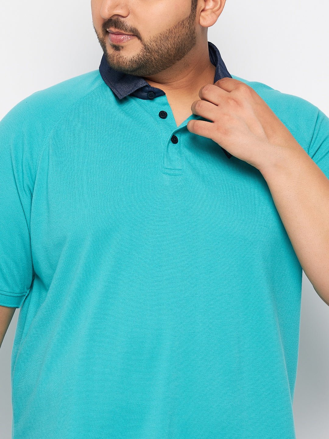Plus Size Turquoise Blue Polo T-Shirt - clubyork
