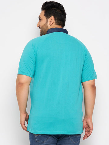 Plus Size Turquoise Blue Polo T-Shirt - clubyork