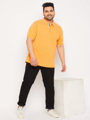 Plus Size Yellow Polo T-Shirt