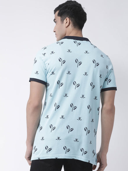 Printed Blue Polo T-shirt - clubyork