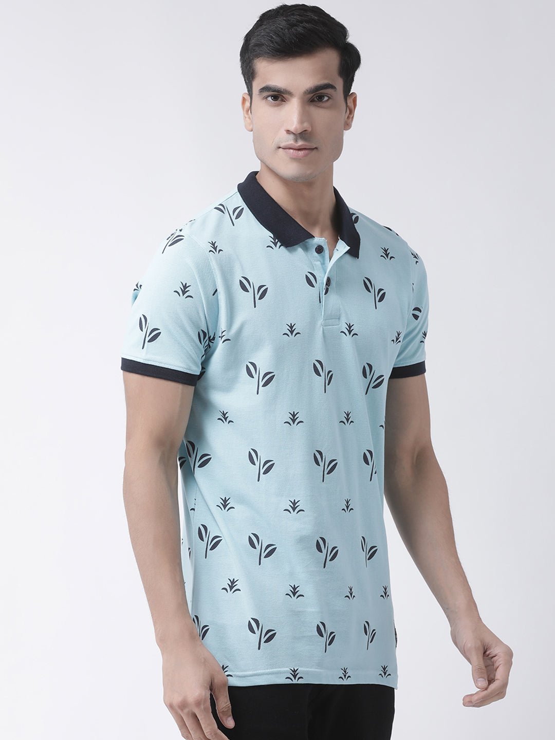 Printed Blue Polo T-shirt - clubyork