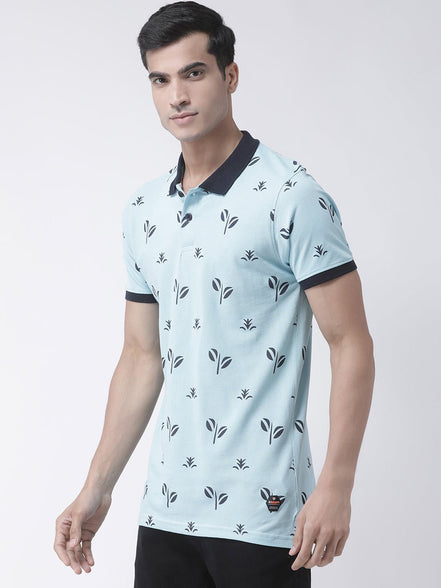Printed Blue Polo T-shirt - clubyork
