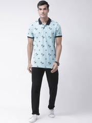 Printed Blue Polo T-shirt