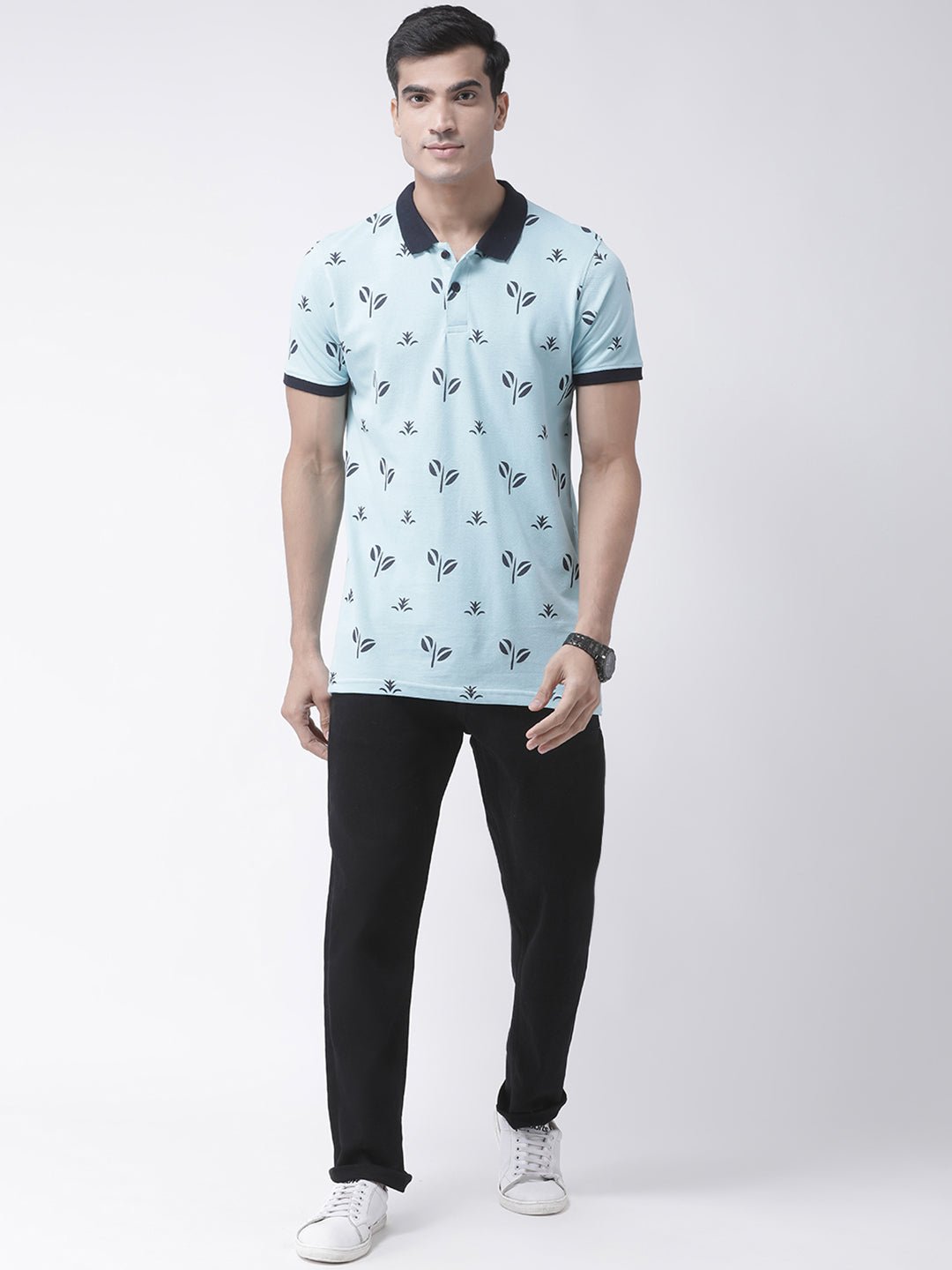 Printed Blue Polo T-shirt - clubyork