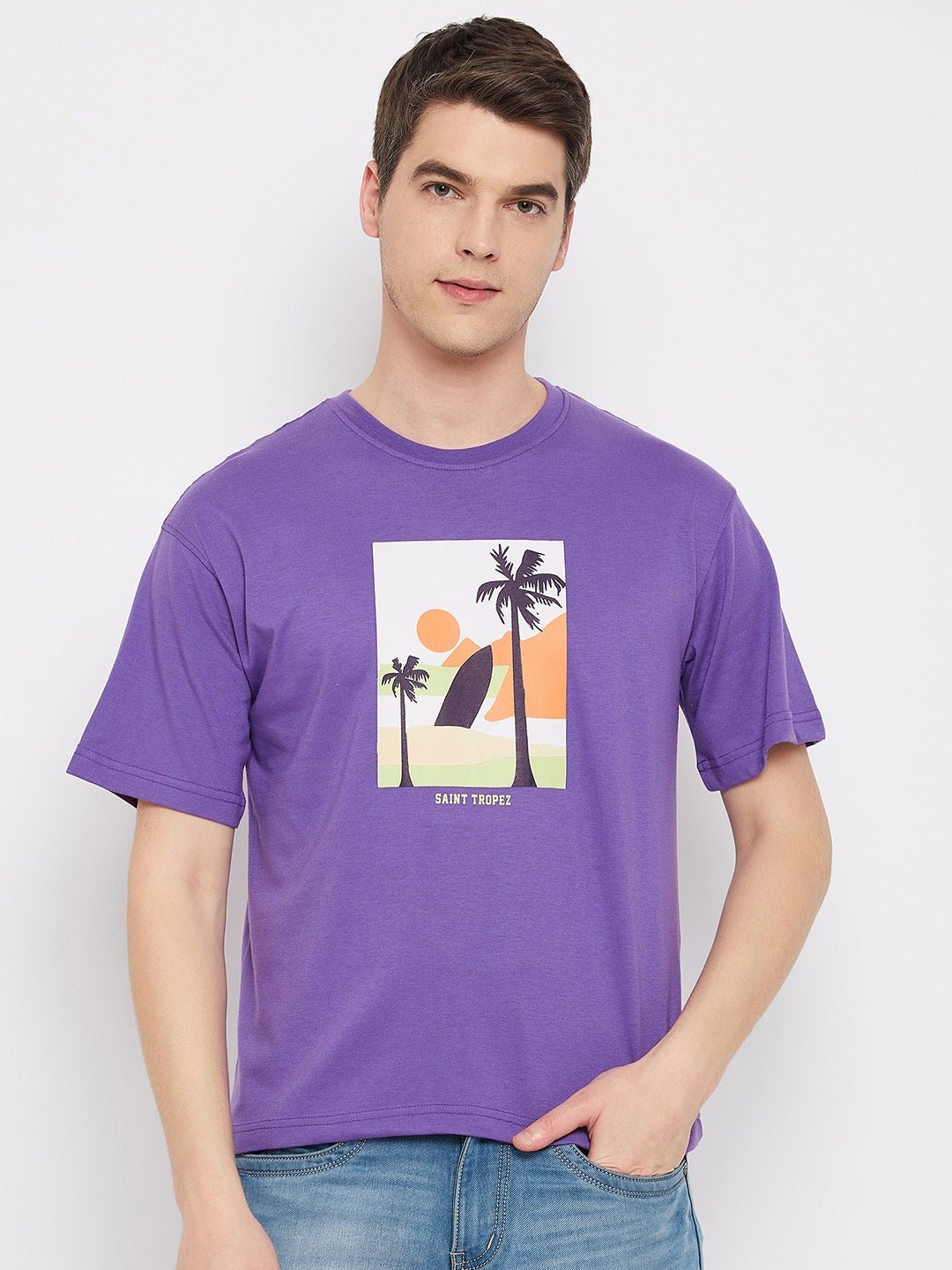 Purple Round Neck T-Shirt - clubyork