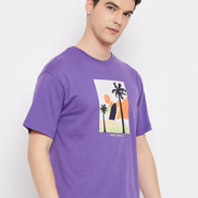 Purple Round Neck T-Shirt - clubyork